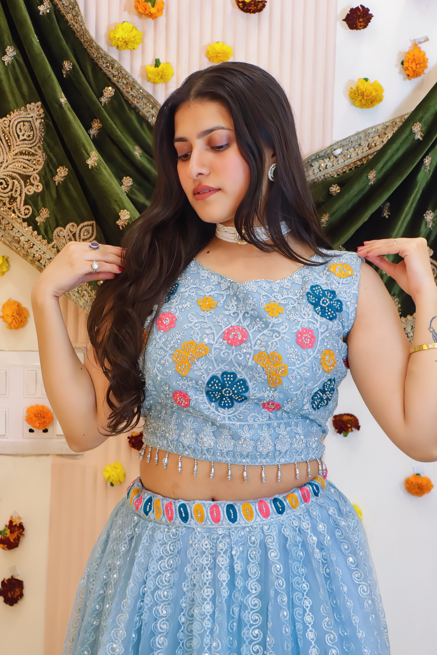 Powder Blue Lehenga