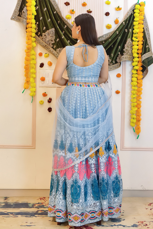 Powder Blue Lehenga