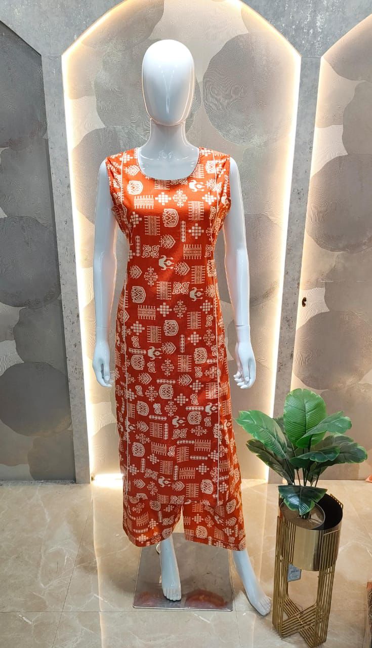 Rust Orange Cotton Co-ord Set