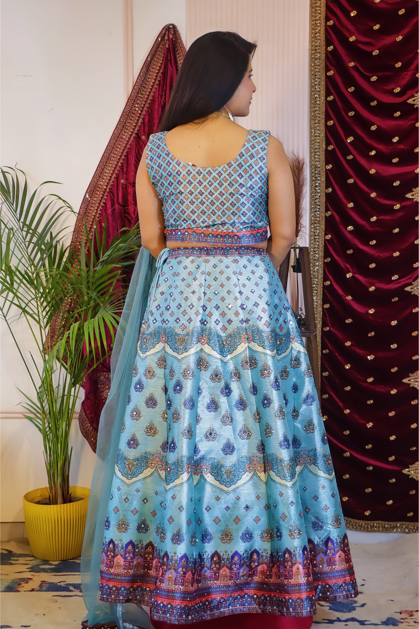 Serene Radium Blue Lehenga