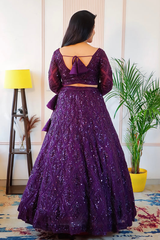 Elegant Lehenga in Wine