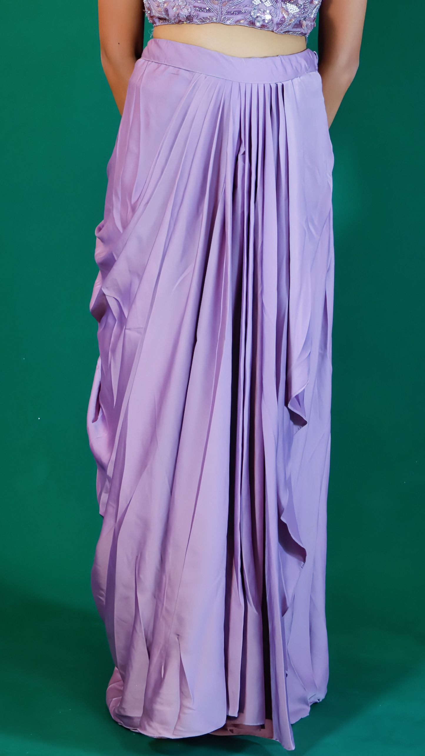 Dhoti Style Dress with Shrug – Thistle Satin