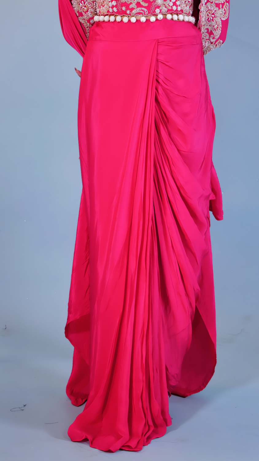 Rani Pink Dhoti Style Dress with Shrug
