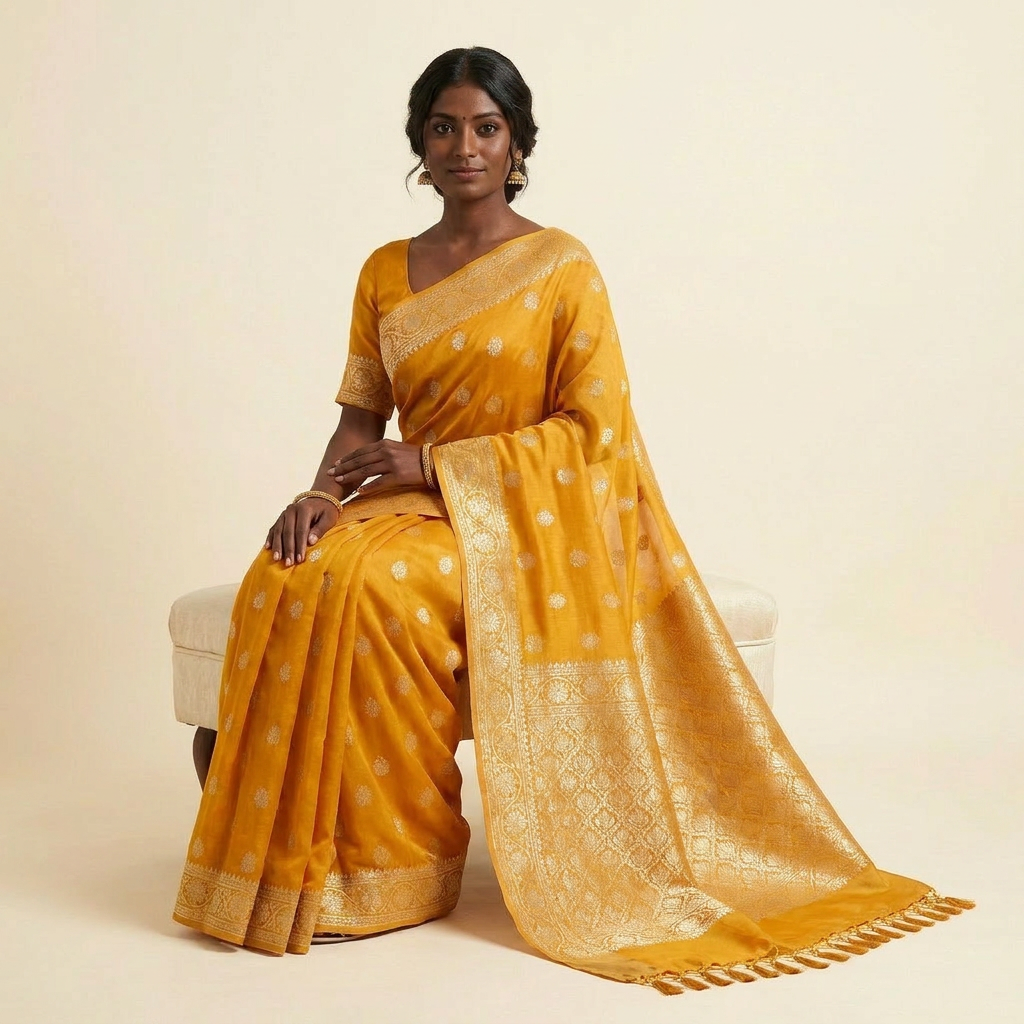 Radiant Yellow Silk Saree