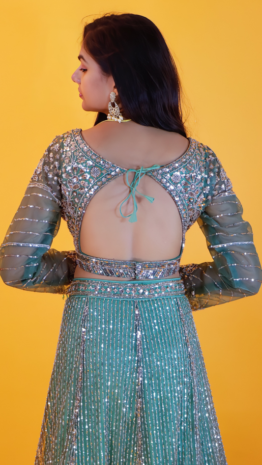 Green Elegant Lehenga