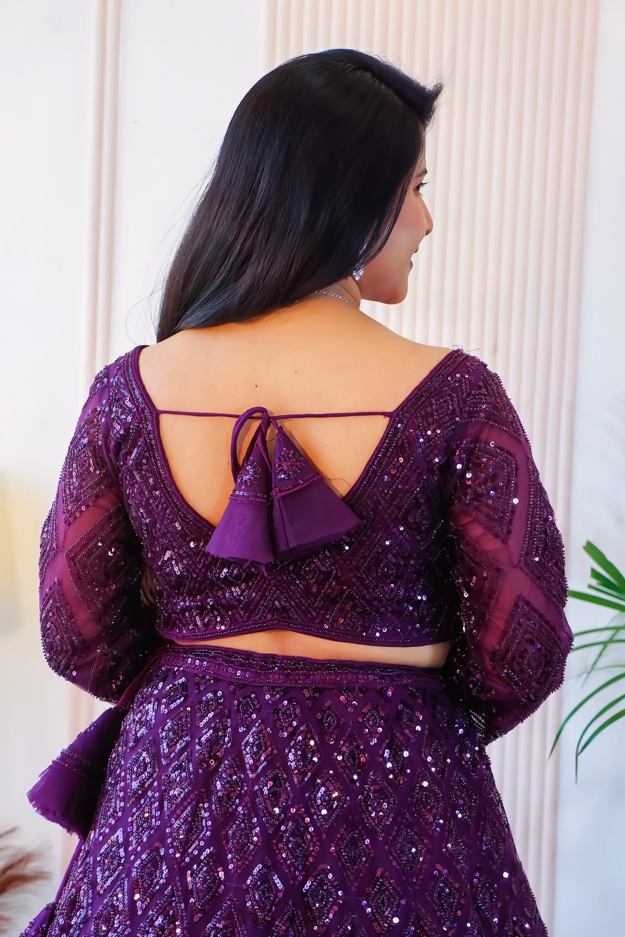 Elegant Lehenga in Wine