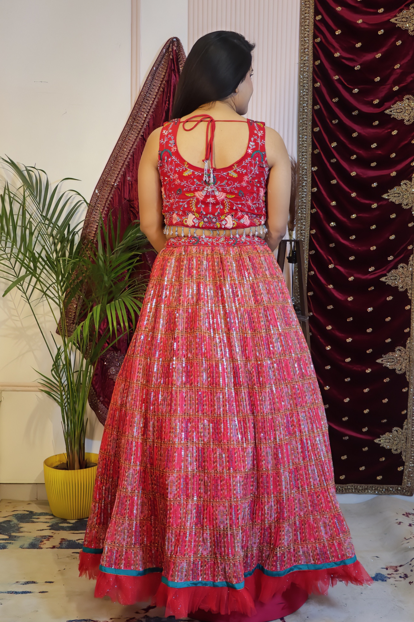 Vibrant Red Lehenga