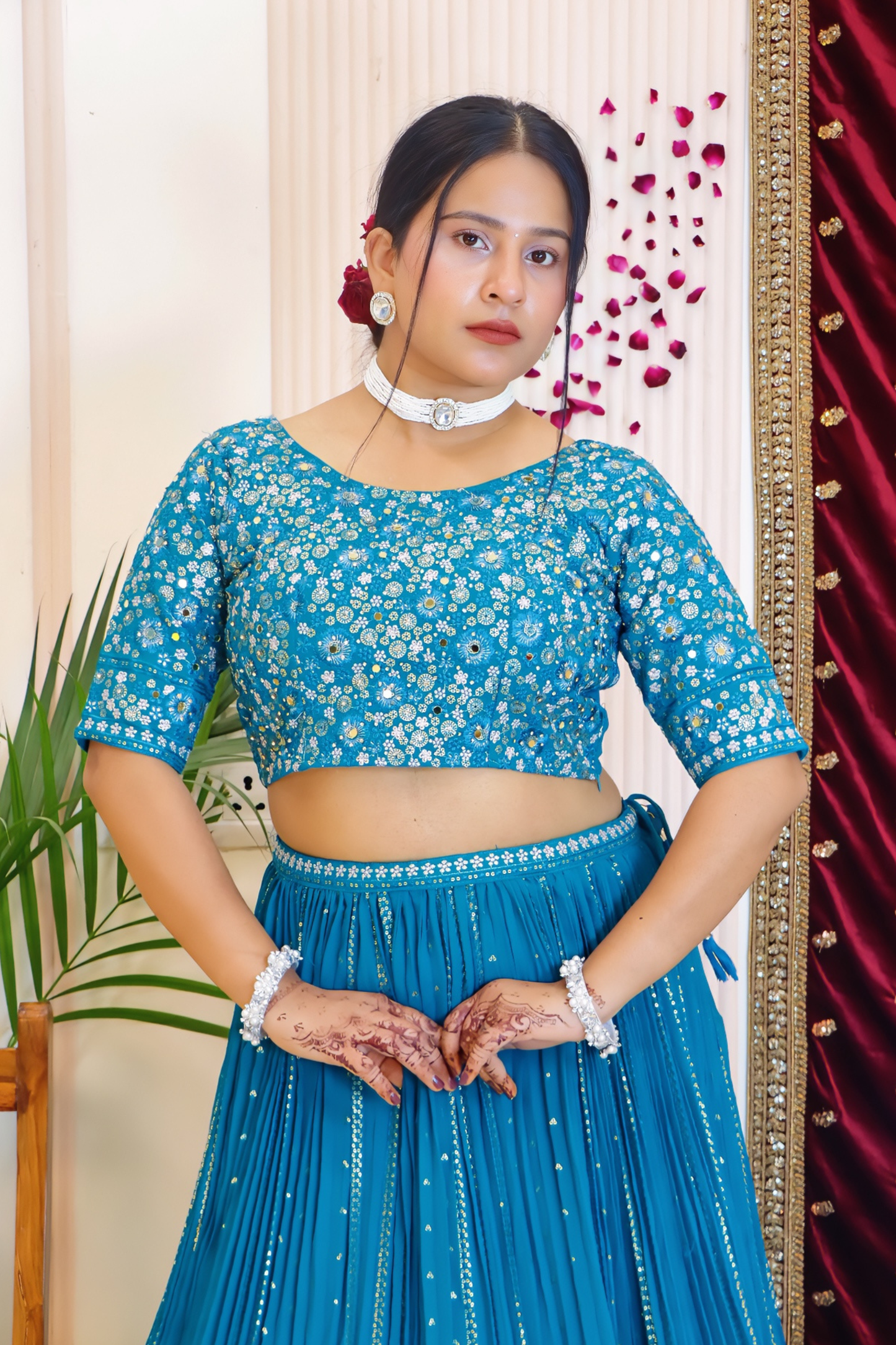 Vibrant Blue Lehenga