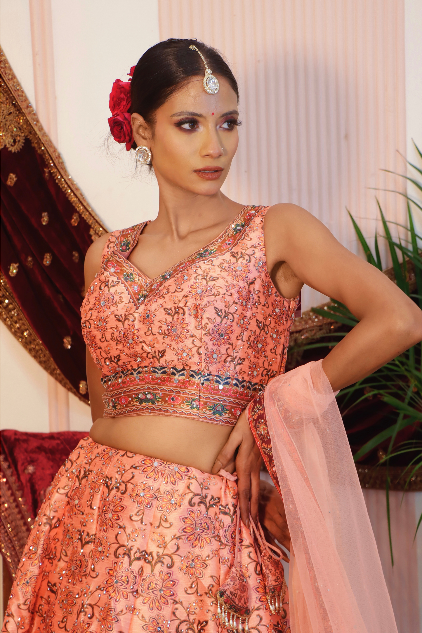 Peach Lehenga