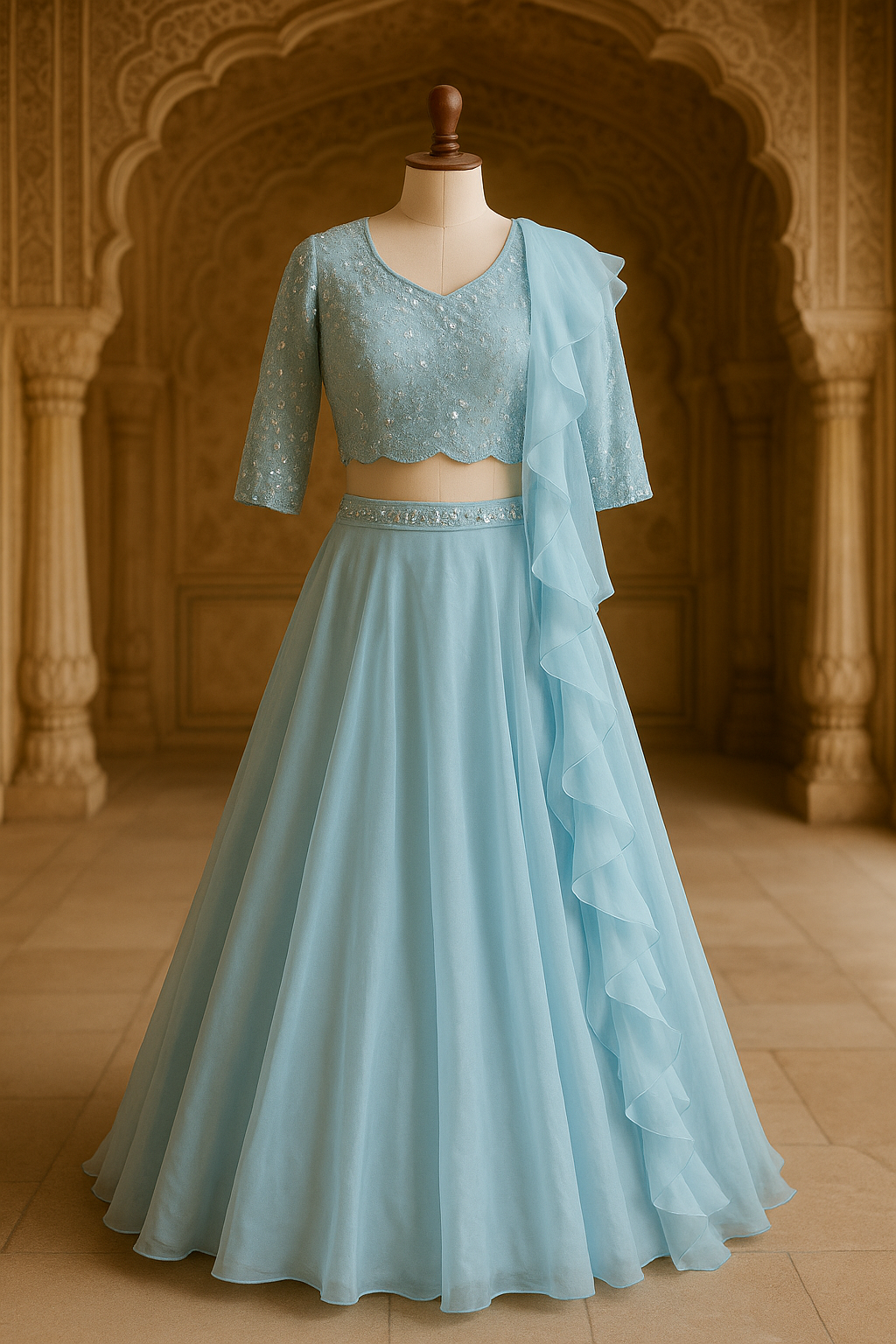 Jimmy Choo Crop Top Lehenga