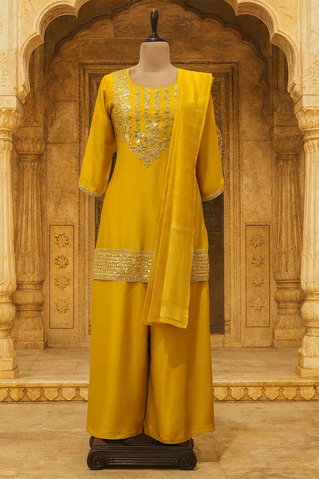 Yellow Kurti & Palazzo Set