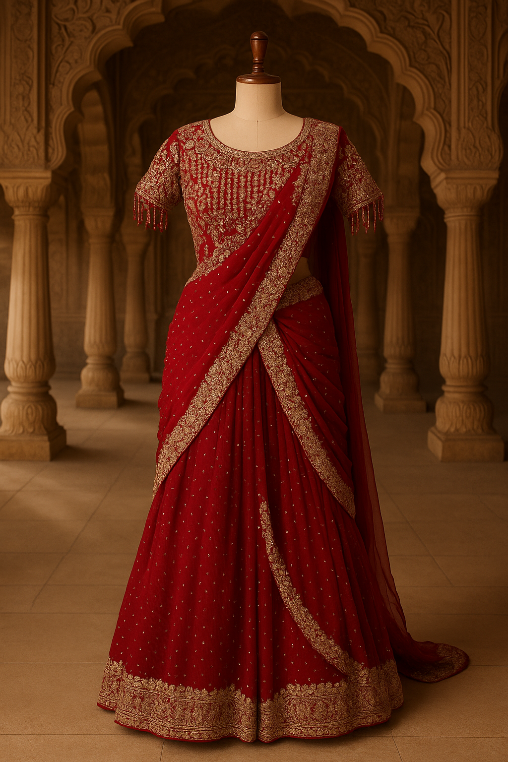 Ready to Wear Saree Lehenga Style in Pink