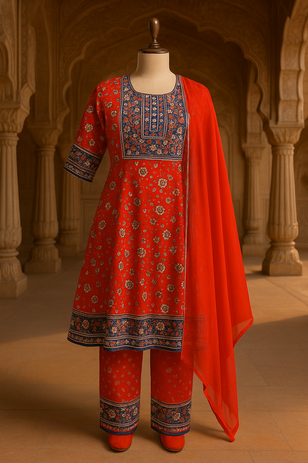 Frock Suit with Pant & Dupatta