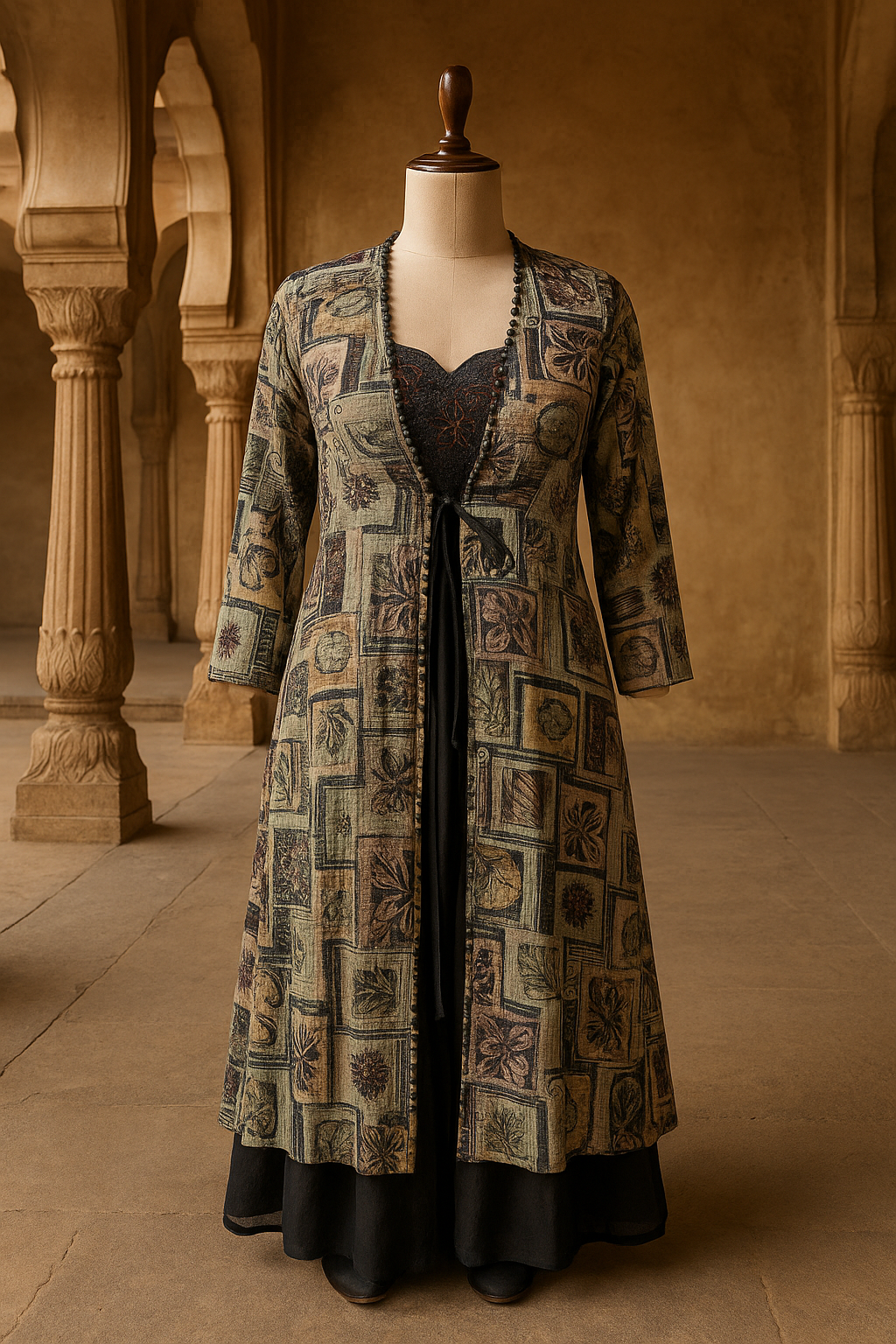 Crop top with sharara and shrug