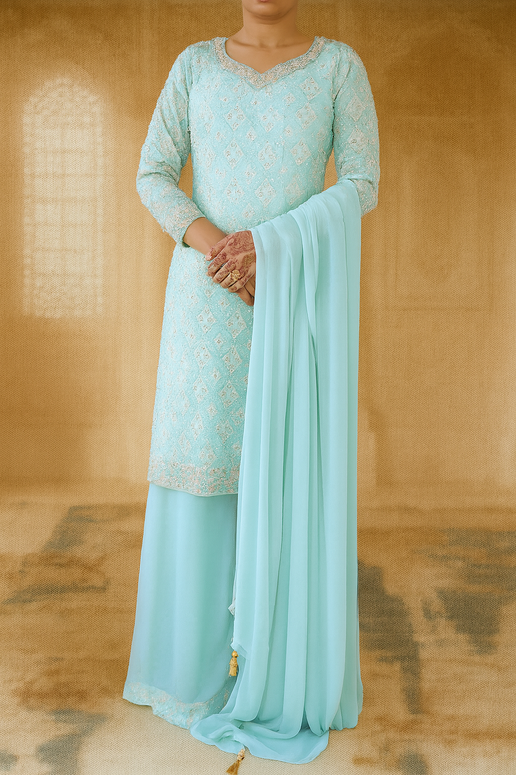 Elegant Blue Georgette Kurti Set