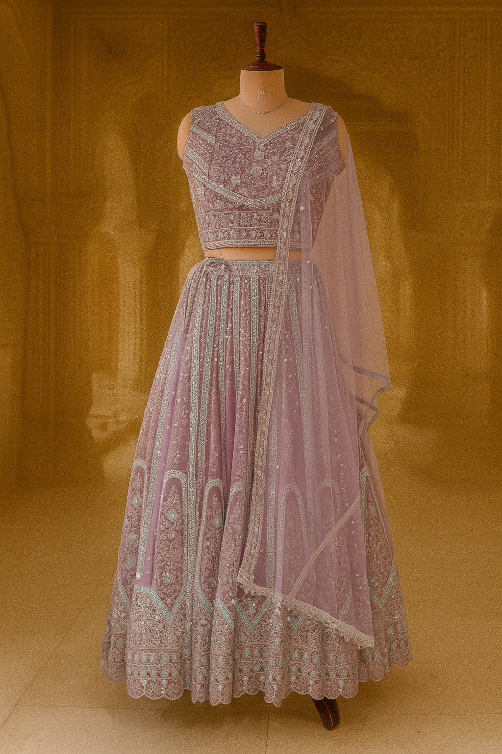Lavender Elegance Crop Lehenga