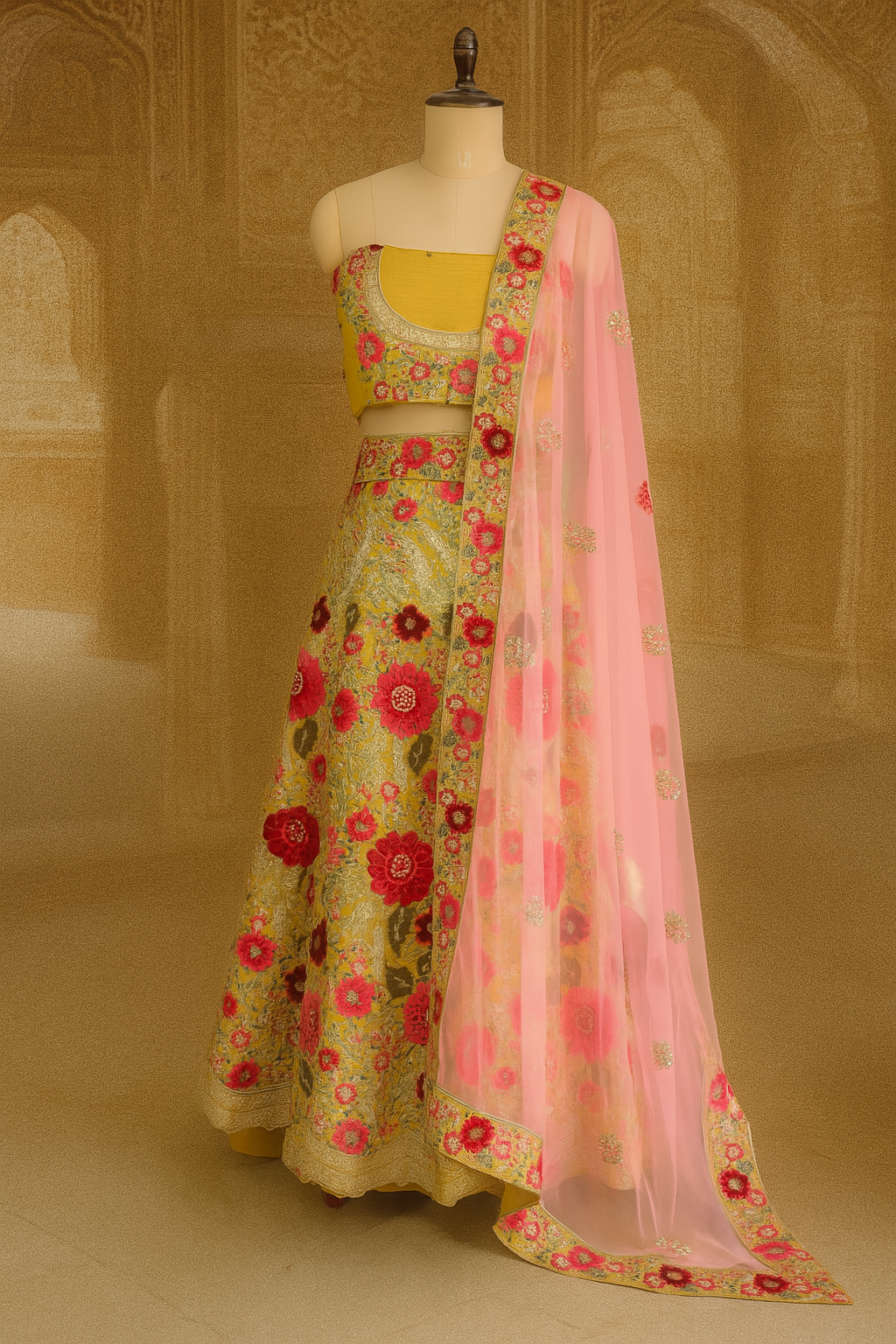 Golden Marigold Bridal Lehenga