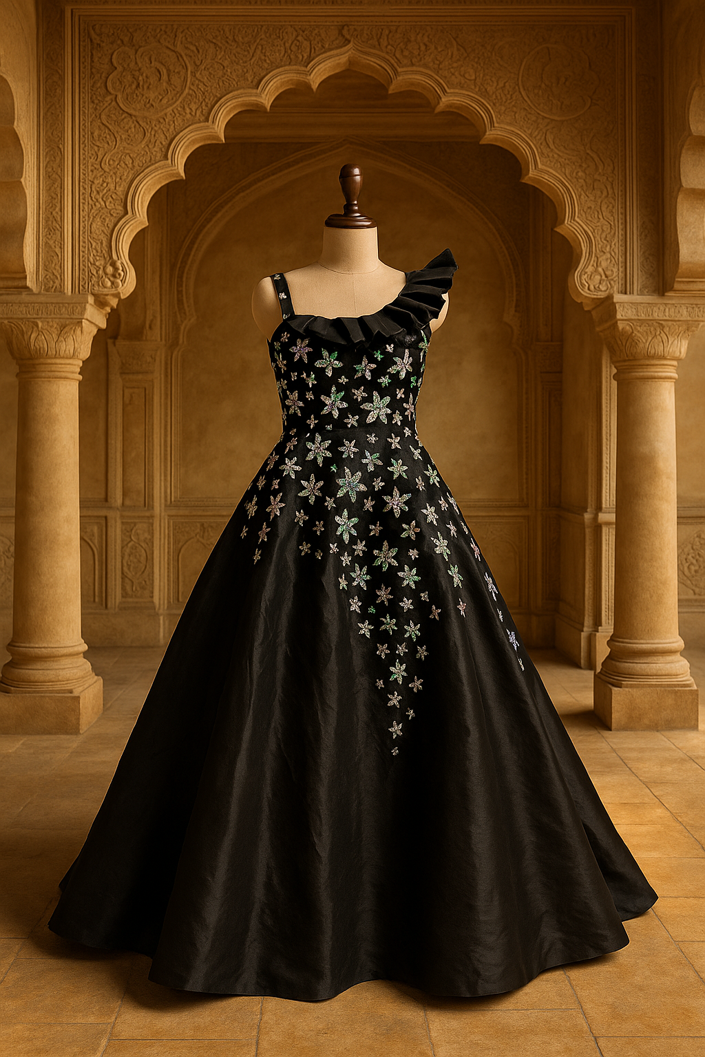 Western Gown In Black