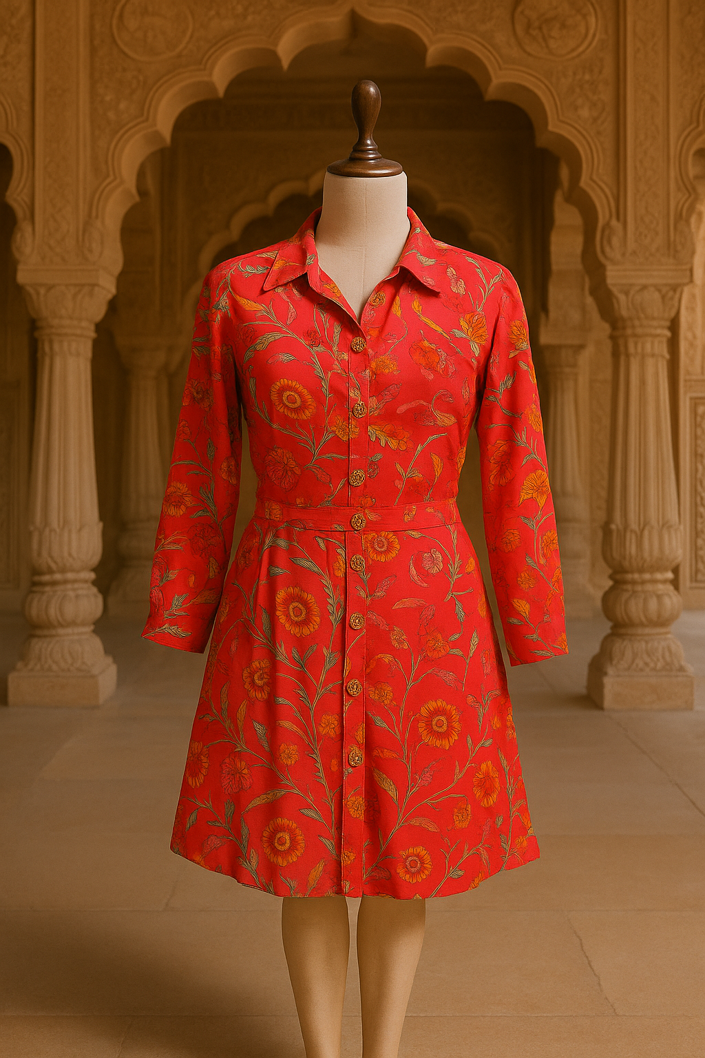 Printed Midi Dress