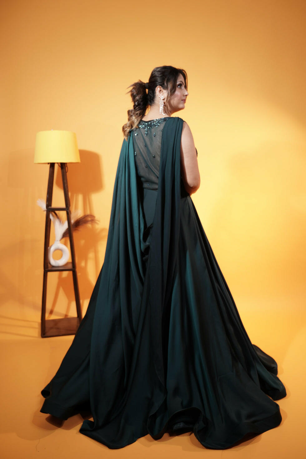 Dark Green Western Gown