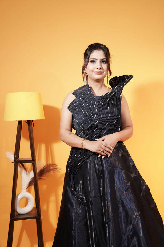 Dark Blue Western Gown