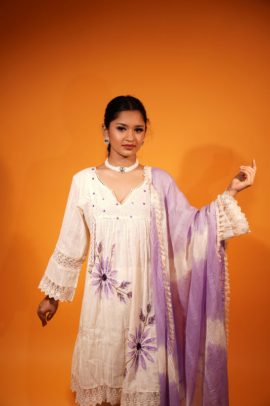 Short Frock Style Kurti Set