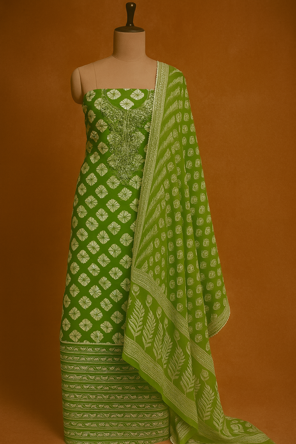 Cotton Suit Set – Light Green Elegance