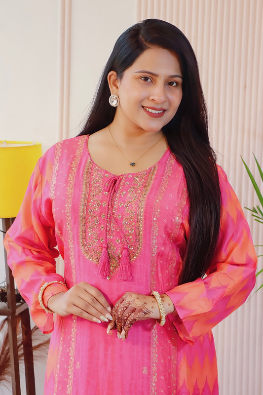 Long Kurti and Plazzo Set