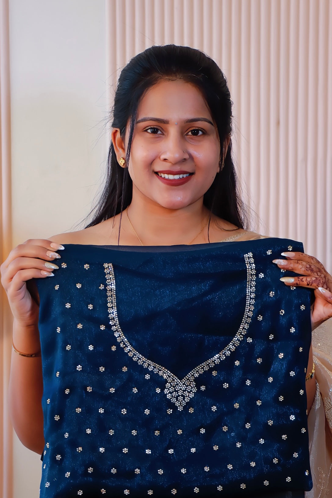 Elegant Navy Blue Georgette Saree