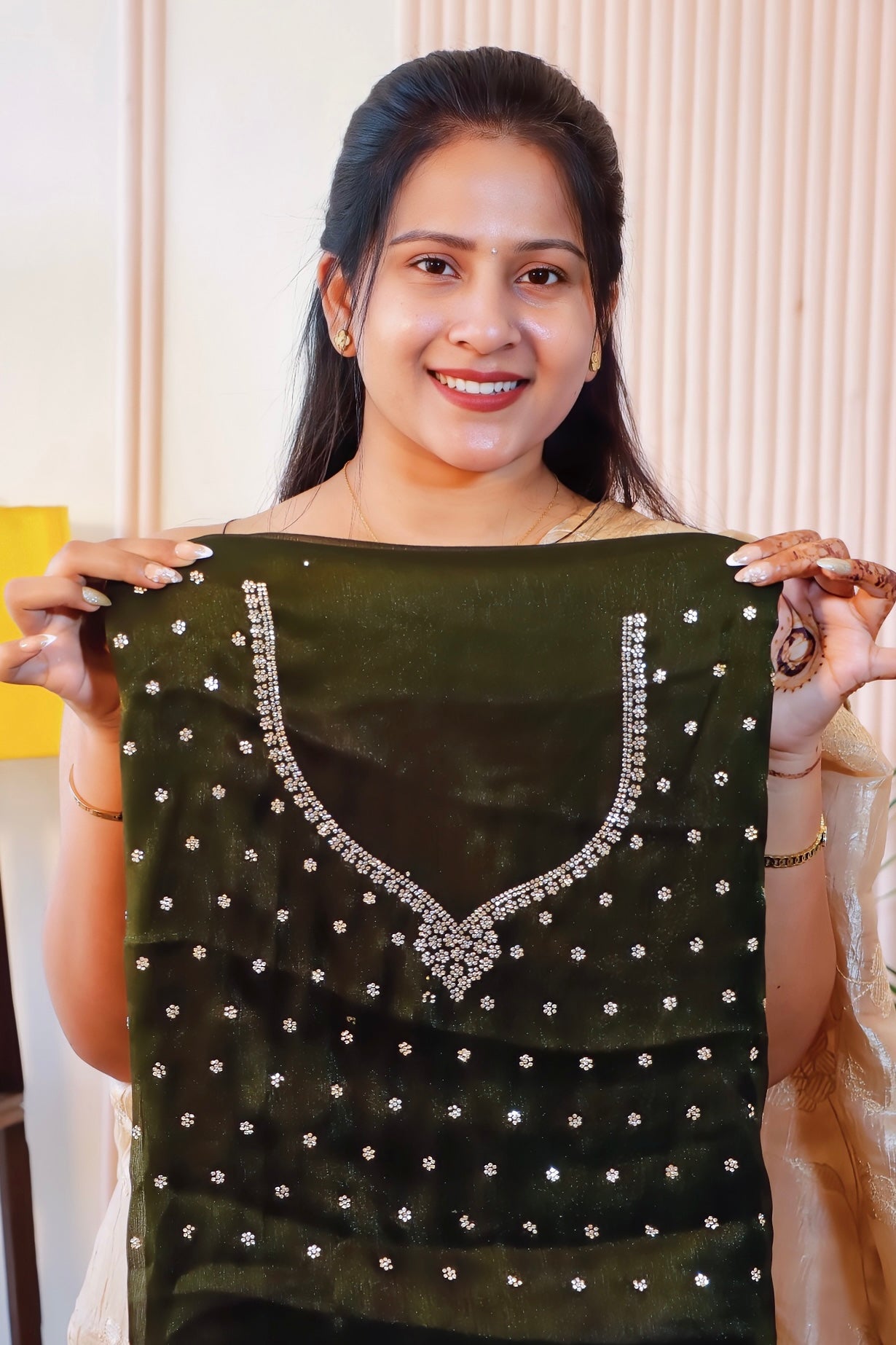 Olive Green Georgette Saree