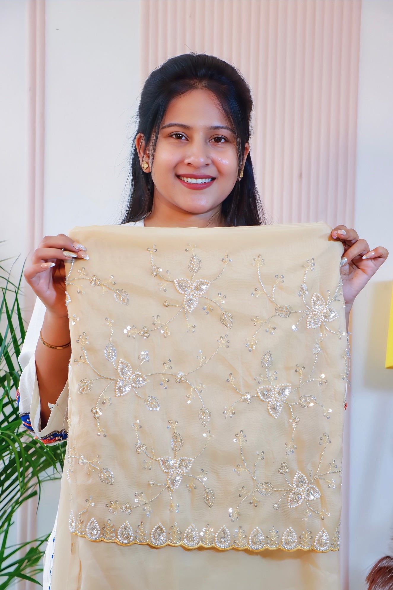 Golden Glow Organza Silk Saree