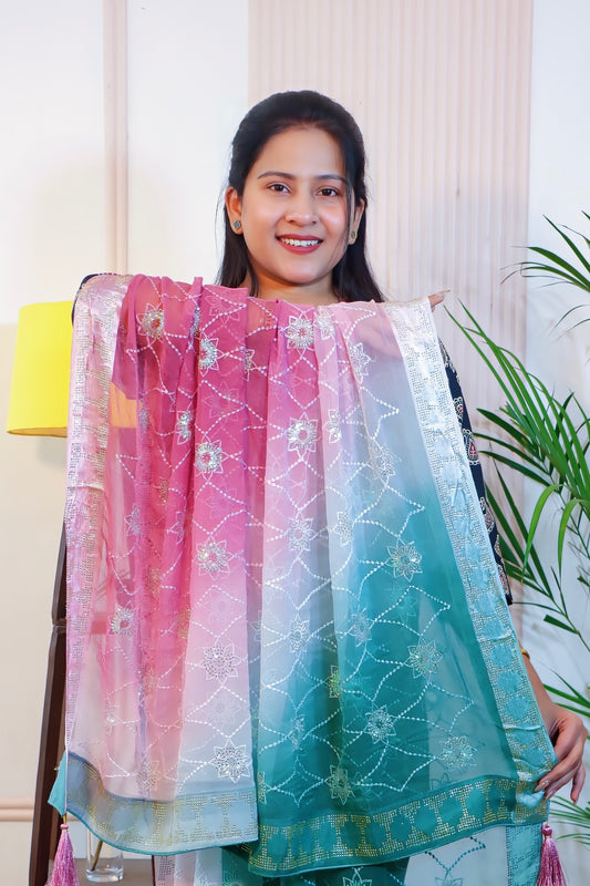 Radiant Multicolor Chiffon Saree