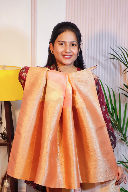 Burnt Orange Silk Saree