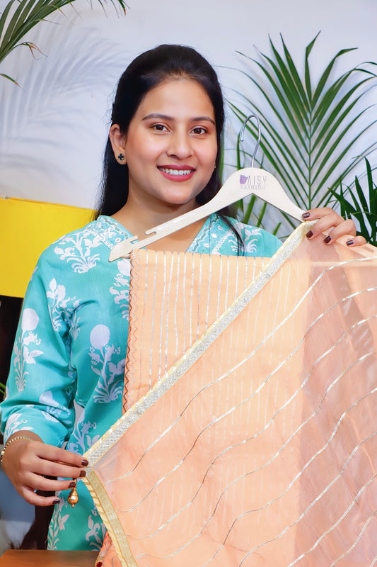 Peach Unstitched Suit Set