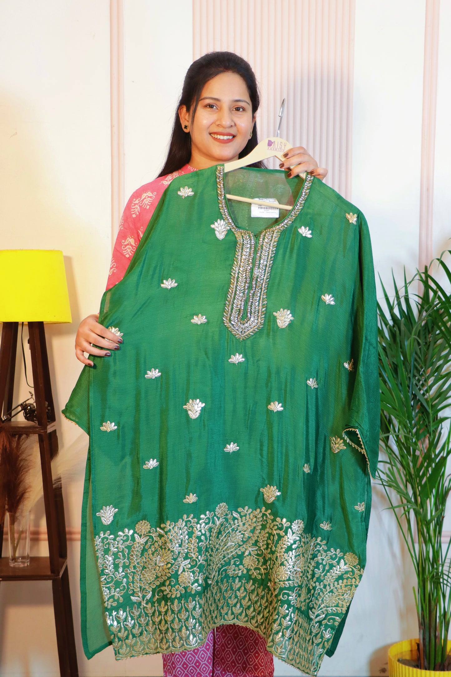 Emerald Green Suit with Golden Embroidery