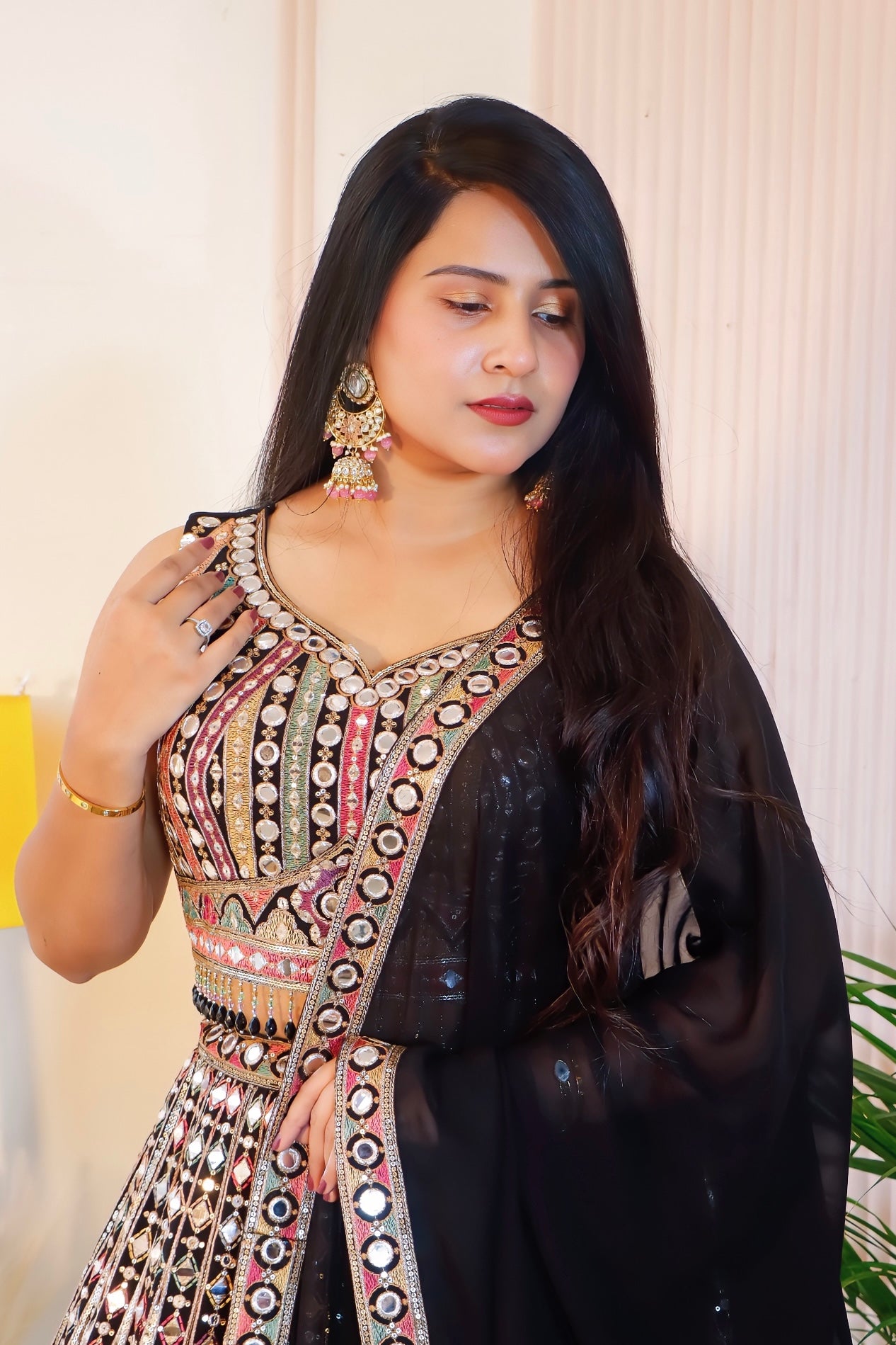 Black Lehenga with Gota Patti