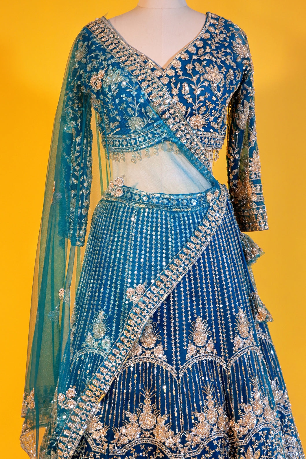 Teal Blue Lehenga
