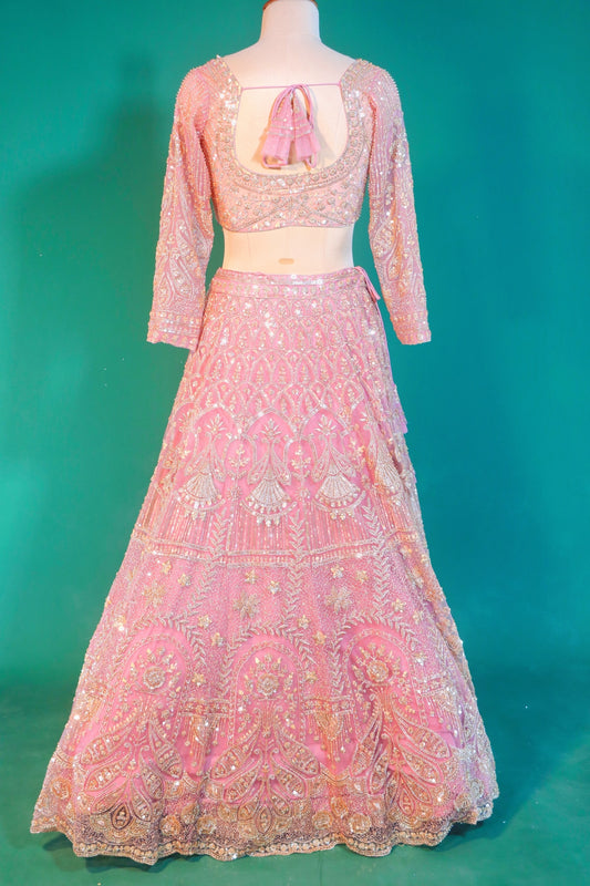 Dusky Pink Bridal Lehenga