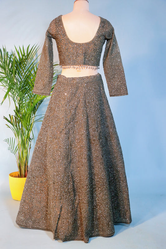 Mehndi Green Bridal Lehenga