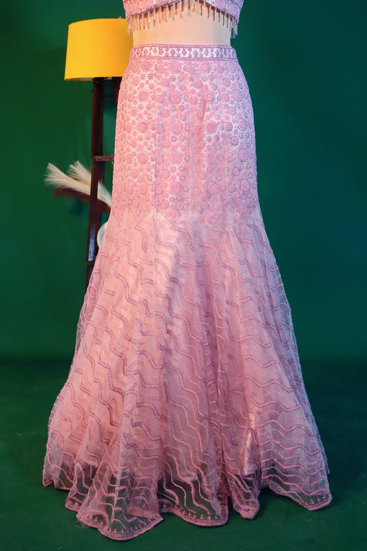 Pink Fish-Cut Lehenga