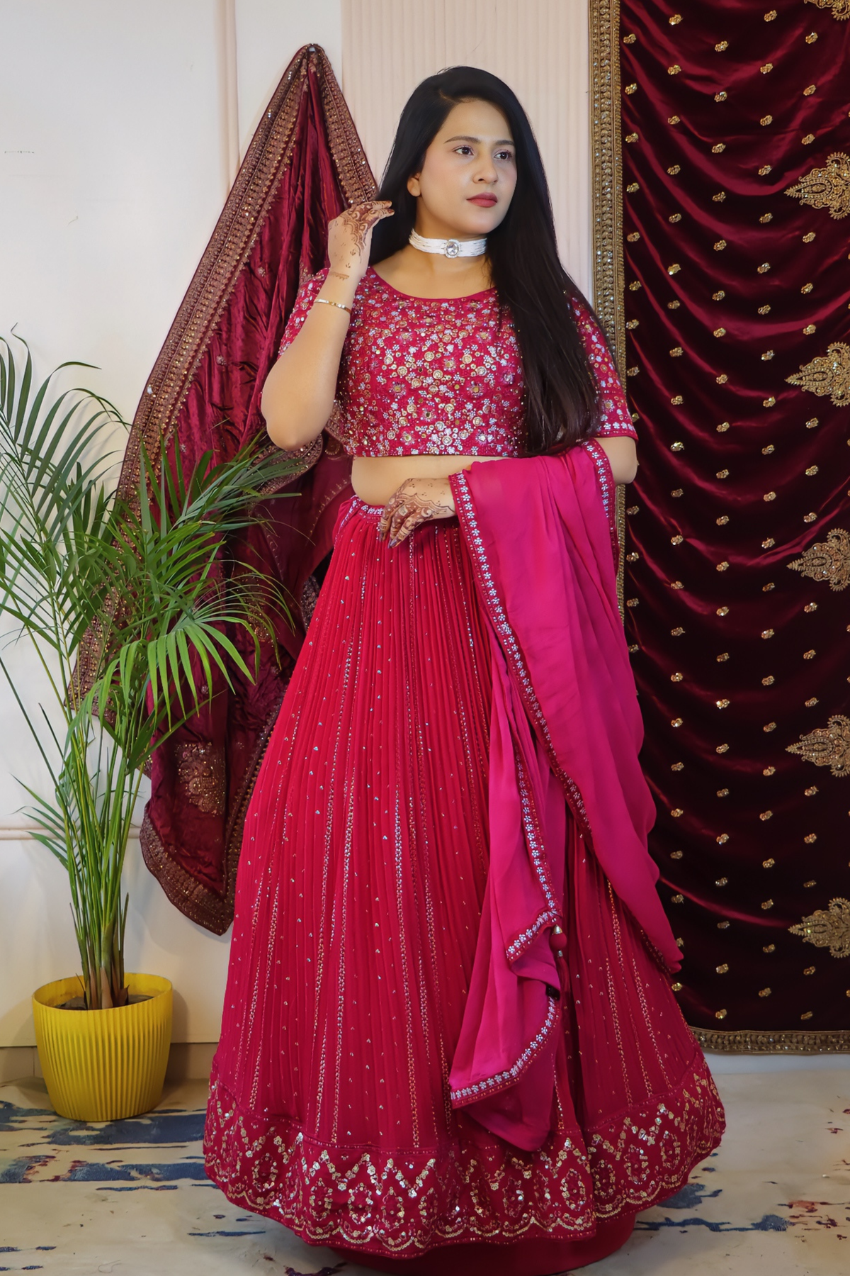 Ruby Pink Lehenga from House of Daisy