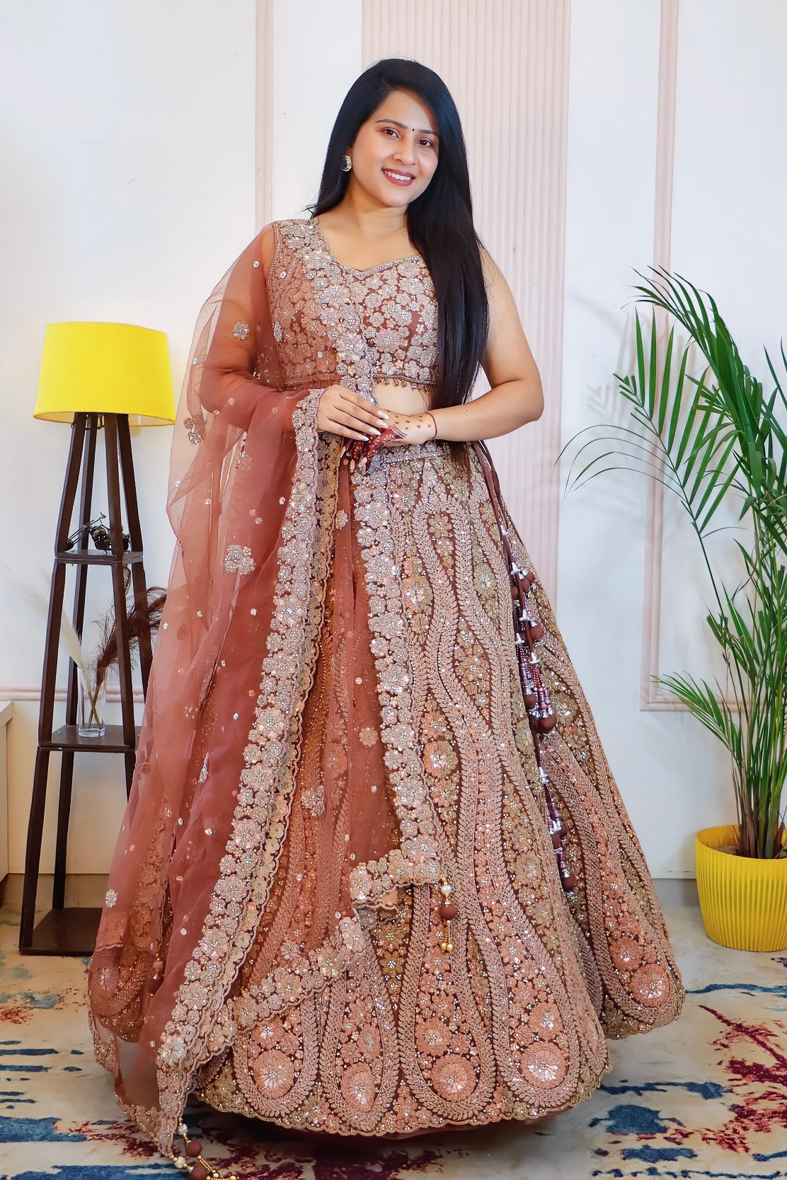Champagne sand lehenga set from House of Daisy