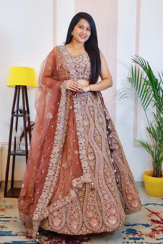 Champagne sand lehenga set from House of Daisy
