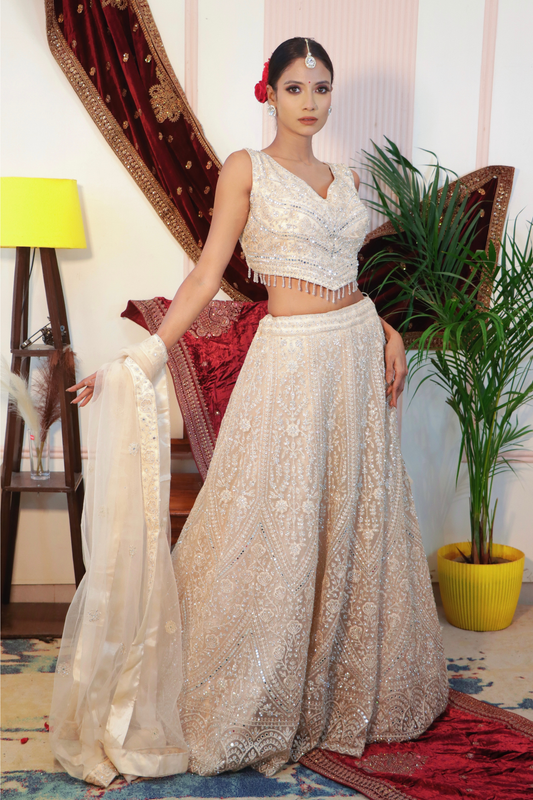 Ivory Lehenga from House of Daisy