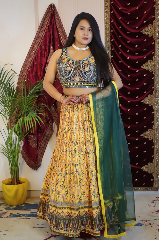 Vibrant Mustard Lehenga from House of Daisy