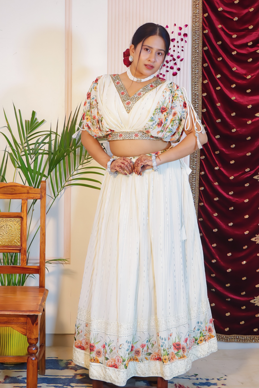 Refined Ivory Lehenga from House of Daisy