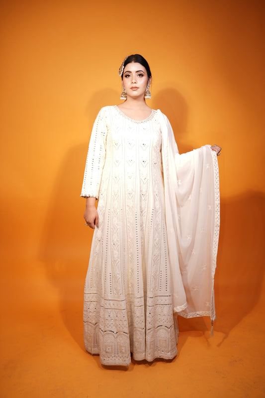 Floor-length frock style suit from House of Daisy