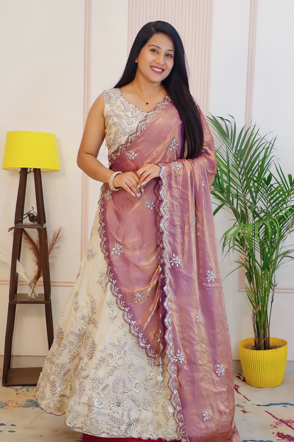 Brown Net Lehenga from House of Daisy