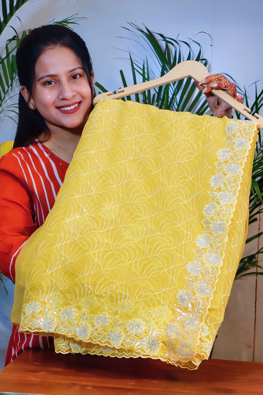 Radiant Lemon Yellow Crust Chiffon from House of Daisy
