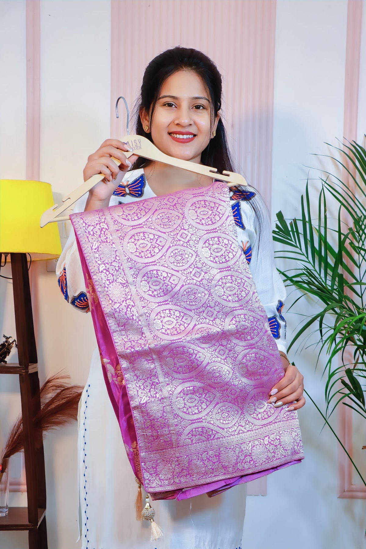Royal Purple Banarasi Silk Saree from House of Daisy